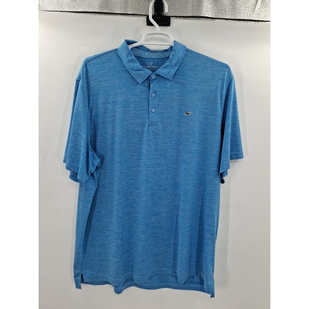 Vineyard Vines Mens XXL‎ Blue Stripe Polo Shirt